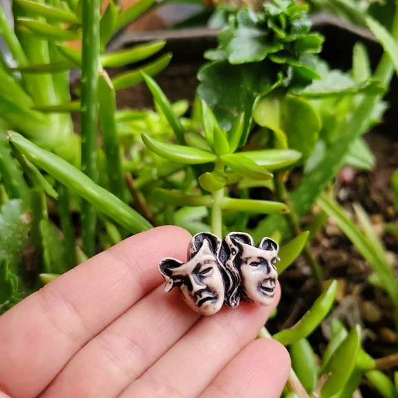 Vintage Celluloid Comedy Tragedy Brooch Pin - Picture 10 of 13